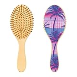Holzbürste Cocos Purple Vaporwave Style Chic Holz Paddelbürste Holzhaarbürste für Frauen Naturhaarbürste