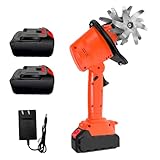 Motorhacke, Kabelloser Hand Bodenhacke mit 2 1500 MAh Batterien, Akkubetriebene Gartenfräse Drahtloser Ruderkultivierer für Rasenbodenanbau und Unkraut