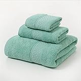 P9IDEDFH 3-teiliges Handtuch-Set, einfarbig, Baumwolle, groß, dick, Badetuch, Badezimmer, Hand, Gesicht, Duschtücher, Zuhause (Farbe: L, Größe (H