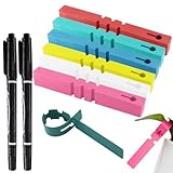 alwaiiz 600 Stück Pflanzenschilder Kunststoff, Hängende Pflanzenetiketten mit 2 Stück Schwarze Stift auf Wasserbasis, Schlaufenetiketten Für den Innen- und Außenbereich(6 Farben)