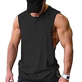 COOFANDY Herren Gym Workout Tank Tops Cut Off Muscle T Fitness Ärmelloses Shirt Schwarz 1 Stück M