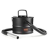 VEVOR Aschesauger, 15L mit 1200W starker Saugleistung, Kaminsauger mit Rückwärtsabsaugung, 3M Stromkabel, 16 Kpa max. Saugleistung, für Kamine, Pelletöfen, Holzöfen, Holzbrenner