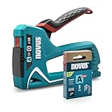 NOVUS TOOLS Handtacker J-25 Set mit 1800 Klammern │ Kleiner 2-in-1 Metall-Tacker für Holz mit Softgrip-Hebel und Unterlademechanik │ Für Feindraht- und Flachdrahtklammern von 4 bis 10 mm