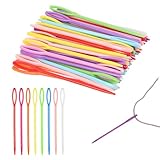 JIYIN 100 Kunststoff Nähnadeln, 9 CM Bunte großem Öhr Gobelinnadel Webnadeln Sticknadeln Stopfnadeln Stumpfe Häkelnadeln zum Häkeln von Garn Häkelzubehör für Heimwerker Nähen Handarbeiten