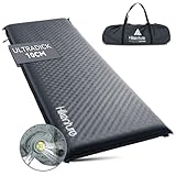 HIKENTURE Isomatte Selbstaufblasend, 10CM Dicke Camping Matratze aus Schaumstoff, Ultradicke Selbstaufblasbare Luftmatratze, Bequeme Schlafmatte für Outdoor, Zelt, Wandern, Reisen (Dunkelgrau-C3)
