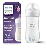 Philips AVENT, Natural Response Babyfläschchen 330 ml mit Durchflussrate 4, Sauger ab 3 Monaten (SCY906/11)