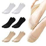 Füßlinge Damen, 6 Paar Füßlinge Ballerina Socken Damen, Atmungsaktiv Unsichtbare Ballerina Sneaker Socken mit Rutschfest Silikon, Unsichtbare Atmungsaktiv Halbsocken