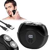 LOPHE Mini Elektrischer Rasierer Herren, Kabellos Rotationsrasierer mit LED-Anzeige 10000RPM, Multifunctional Mini Shaver Tragbarer Elektrischer Rasierer Geschenke für Männer