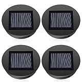 Solarleuchten Ersatz, Diealles Shine 4 Stück LED Warmweiß Licht Solardeckel für Gläser, Wasserdicht Solar Ersatzdeckel 8CM, Solarlampen Ersatzteile für Außen Garten Decor