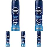 NIVEA MEN Fresh Active Deospray, Deodorant mit einzigartiger INFINIFRESH Formel für 48h Schutz, Deo ohne Aluminium mit Meeresextrakten und frischem Duft (150 ml) (Packung mit 5)