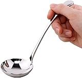 Edelstahl Suppenschöpfer, Silber Servierlöffel für Soßen und Suppe, Kleine Schöpfkelle aus rostfreiem Stahl für Brühe, Saucen und Servieren (Small SilverSpoon)