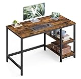 VASAGLE Tisch, Computertisch, Bürotisch, 120 x 60 x 76 cm, moderner Stil, für Arbeitszimmer, Schlafzimmer, Wohnzimmer, vintagebraun-schwarz LWD47X