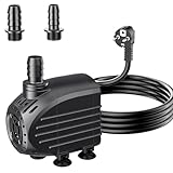 Biling Aquarium Förderpumpe 450L/H Ultra Leise Springbrunnen Pumpe mit 1.5m Kabel, Teichpumpe Wasserpumpe Tauchpumpe für Fontäne und Wasserspiel Brunnen