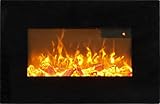 Sureflame WM-9334 Elektrischer Wandkamin mit Fernbedienung in Schwarz, 66 cm