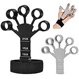Vicloon Fingertrainer,Finger Extensor Exerciser mit Handgelenkschoner,Fingertrainer Silikon, Verstellbarer Fingerdehner Für Verbessern Sie die Kraft von Fingern und Handgelenken