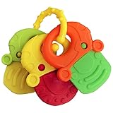 Baby-Beißring-Spielzeug, Baby-Beißring aus weichem Gel im Fruchtstil, Beißring aus lebensmittelechtem Silikon für Neugeborene, Baby-Trainingsbett, Kauspielzeug für Kinder