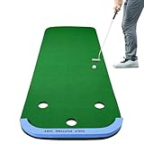 NQYZZFA Golf-Putting Für Drinnen Und Draußen, Golfsimulatoren Für Zu Hause, Grüne Putting-Matte Mit 3-Loch-Becher Für Golfübungen Und -Training, Golf-Pong-Spiel Zu Hause Oder Im Büro,Lawn