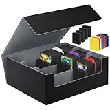 TOSUTO Sammelkarten-Aufbewahrungsbox für 1800+ Karten,Kartenbox Card Deck Box für MTG,Sammelkarten Box Kompatibel Magic Commander TCG Karten mit 10Trennwänden für Magic Commander Sports Cards
