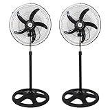 ARTREE 2 leistungsstarke Standventilatoren, 45,7 cm, 75 W, 3 Geschwindigkeitsstufen, oszillierender Ventilator mit stabilem Boden, höhenverstellbar (110-130 cm), abnehmbares Gitter für Büro