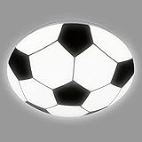 BRILONER - LED Deckenlampe mit Fußballmotiv, neutralweiße Lichtfarbe, 12 Watt, 1300 Lumen, Lampe Fußball, Deckenleuchte, Wohnzimmerlampe, Kinderzimmer, Jugendzimmer, 27,5x6,5 cm, Schwarz-Weiß
