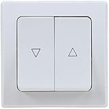 DELPHI Jalousie Schalter Unterputz 0-250V~/ max. 10A mit 1-fach Rahmen Hoch/Runter, motorische Taster-Schaltung für Rollladen Markise Sonnenschutz Weiß