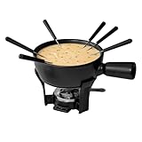 Boska Fondueset Nero - Käsefondue - Fondue geeignet für Brennpaste - 1,3 L Inhalt - 875 gr Käsefondue - Gusseisernen - Feuerfesten Keramiktopf