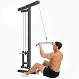 SPORTNOW Latzugstation Verstellbar zur Wandmontage Latzugturm inkl. Latzugstange Seilzug Latzugmaschine bis 120kg Belastbar Fitnessstation Kabelzugstation Latzug-Station Kraftstation für Zuhause