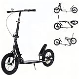 XXL Big Wheel Scooter Kinder City Roller mit Handbremse und Bremse Klappbarer Cityroller für Erwachsene und Kinder 150 kg Tragkraft D