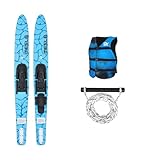Mesle Wasser-Ski Set Strato 170 cm mit Weste Sportsman + Leine Set, Anfänger und Fortgeschrittene Combo-Ski Ausrüstung für Jugendliche und Erwachsene, Farben: blau, Lime, rot