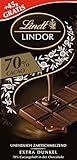Lindt LINDOR Tafel 70% Kakao | 145g Schokoladentafel | Extra dunkle Edelbitter Schokolade mit zartschmelzender Füllung