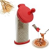 Sesammühle – Manuell verstellbare Gewürzmühle für Sesam, Leinsamen und Gewürze, einhändig drehbare geröstete Sesammühle zum Kochen in der Küche und für den Heimgebrauch (Red)
