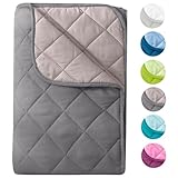 wometo Microfaser Sommer Steppbett Wende-Design 135x200 oekoTex - grau und hellgrau Kochfest 95° Sommerbettdecke Leichtsteppbett für Camping und heiße Tage I ohne Bezug verwendbar I farbig & bunt