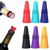 6 Stück Flaschenverschlüsses Set, Wine Stopper, Flaschenverschluss Sekt, Sektverschluss Flaschenverschluss,(Sechs Farben)