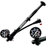 Hochdruck Dämpferpumpe(Max 300 PSI) 3 in1- Fahrrad Gabelpumpe, Hinterradaufhängung pumpe und Fahrradreifen pumpe, Fahrradpumpe mit Manometer, Tragbare Minipumpe mit Entlüftungstaste für MTB, Rennrad