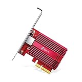 TP-Link Archer TX401 10Gbit/s PCIe-Adapter (CAT6A-Ethernet-Kabe, Kühlkörper, kompatibel mit Windows 10/8.1/8/7, Windows Servern und Linux, Platzsparender Einsatz) rot
