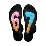 Generisch Unisex-Socken mit Motiv für sportlichen Alltag mittelhoher bequemer Schnitt lässigem Druckdesign (Black1, One Size)