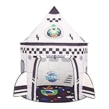Raketen Kinderzelt für Drinnen Astronauten Raumschiff Spielzelt Kinder Spielhaus Pop Up Zelt Kinderhaus Junge Mädchen Faltbar Kinderspielhaus Garten Camping Kinderzimmer Spielzeug Tent