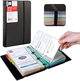Visitenkarten Ringbuch Visitenkartenmappe Visitenkartenringbuch für 180 Karten Ideal für Büro Visitenkartenbuch Kreditkarten Schwarz 1 Stück
