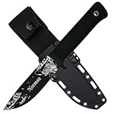 ADAM WILD Angelmesser mit Gravur | Geschenke für Angler | Anglermesser | Geburtstags- & Weihnachtsgeschenke Fischer | Vatertagsgeschenk angeln | schwarze Klinge (Kunststoff)