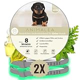 Animalea® [2 Stück] Zeckenhalsband für kleine Hunde - verbesserte Formel mit Schwarzkümmelöl - 100% Natürlich - bis zu 8 Monate wirksamer Schutz gegen Zecken Flöhe Läuse Ungeziefer