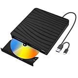 XIAOXIN External DVD Drive, USB 3.0 Type-C CD DVD +/-RW Optical Drive USB C Burner Slim CD/DVD ROM Rewriter Writer Reader Portable for PC Laptop Desktop MacBook Mac Windows 7/8.1/10 Linux OS