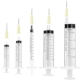 OFFCUP Spritzen-Set mit stumpfer Nadel, Spritze und Kanüle verschiedene Größen:1ml,2ml,5ml,10ml,20ml, Plastiktube Einwegspritzen Kunststoff Spritze für Flüssigkeiten, Hobby, Heimwerk