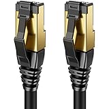 deleyCON 2m CAT8.1 LAN Kabel Patchkabel Netzwerkkabel - RJ45 LAN DSL Kabel Kupfer S/FTP Schirmung 2000 MHz 40 Gbit - CAT.8 Ethernet Kabel RJ45 Stecker vergoldet - Schwarz