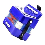 Yardwe Akkordeon Musical Akkordeons Lehrreich Tragbares Instrument -musikinstrumente -akkordeon Akkordeon-instrument Blau Technische Kunststoffe