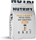 NUTRIFY Whey Proteinpulver 10 x 1kg Vanille - Protein Shake für Kraftsport und Fitness - 21g Protein/Portion, löslich, Zuckerarm, Proteinkonzentrat Eiweißpulver Concentrate, 330 Portionen