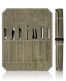 Ruonfash Messertasche Kochmesser, Messer Taschen mit 7 Fächern Leinwand, Tragbare Multifunktionale Tasche für Messer Löffel