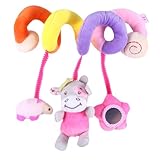ZUNOXAZ Multifunktionales Babyspiralspielzeug mit Klingelnder Glocke Weiches Plüschmaterial Geeignet für Kinderwagen Babybett und Autositze Farbenfrohes Design zur Sensorischen und