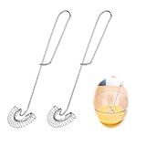 2 Stück Spiralbesen Edelstahl Schneebesen, Schneebesen Flach für Haushalt, Bäckerei, zum Mischen von Butter, Eiern, Schokolade, spülmaschinenfest