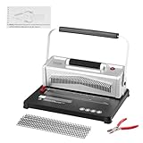 VEVOR Spiralbindegerät, Manueller Buchmacher mit Elektrischer Bindung, 46-Loch-Bindung, 500 Blatt Stanzbinder, mit 100 Stück 5/16 Zoll Spiralbinderücken, für Briefformat, A4, A5 Spiralbindemaschine