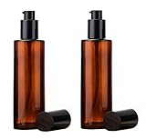 2 Stück 120 ml bernsteinfarbene Glas-Reiseflaschen, auslaufsichere Pumpflaschen, Lotionspender, Flasche, Glas, Seifenspender, Creme-Lotion, Shampoo